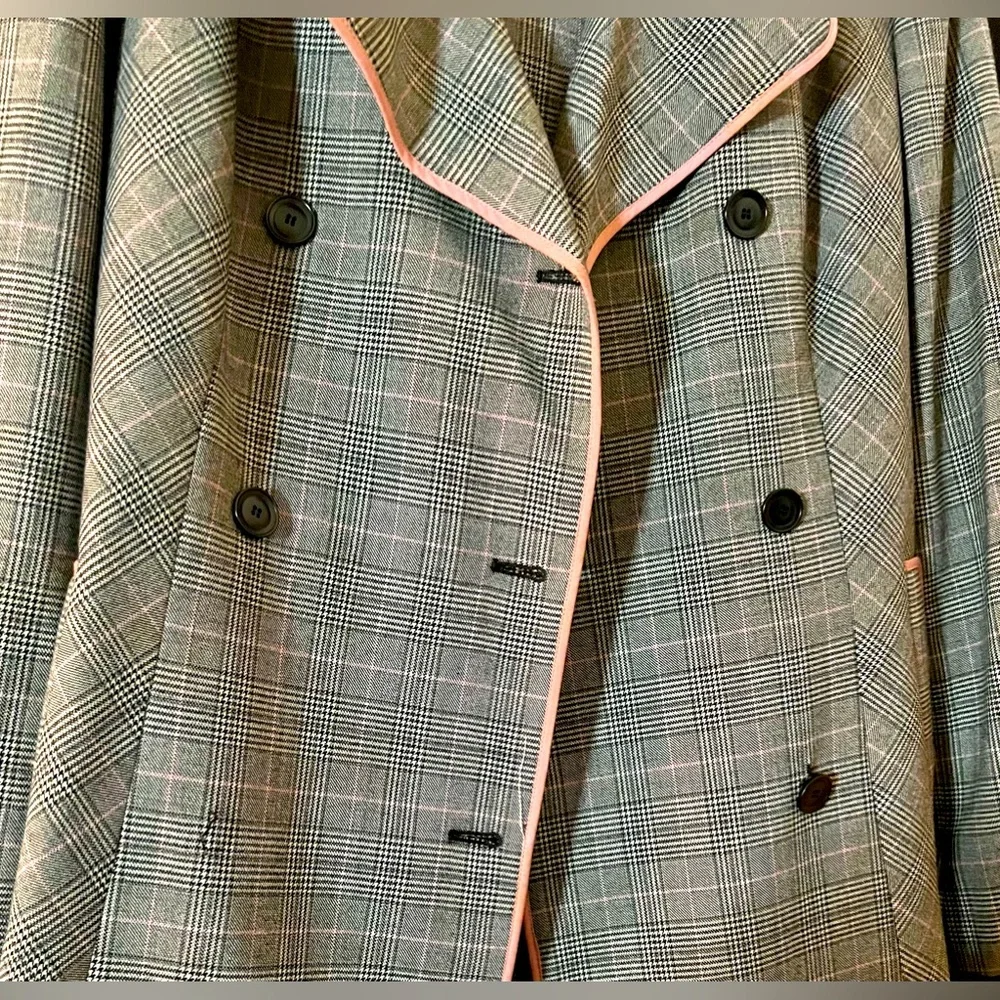 Gently used Double breasted 2-piece plaid black white and pink Nine West suit. - Picture 2 of 5